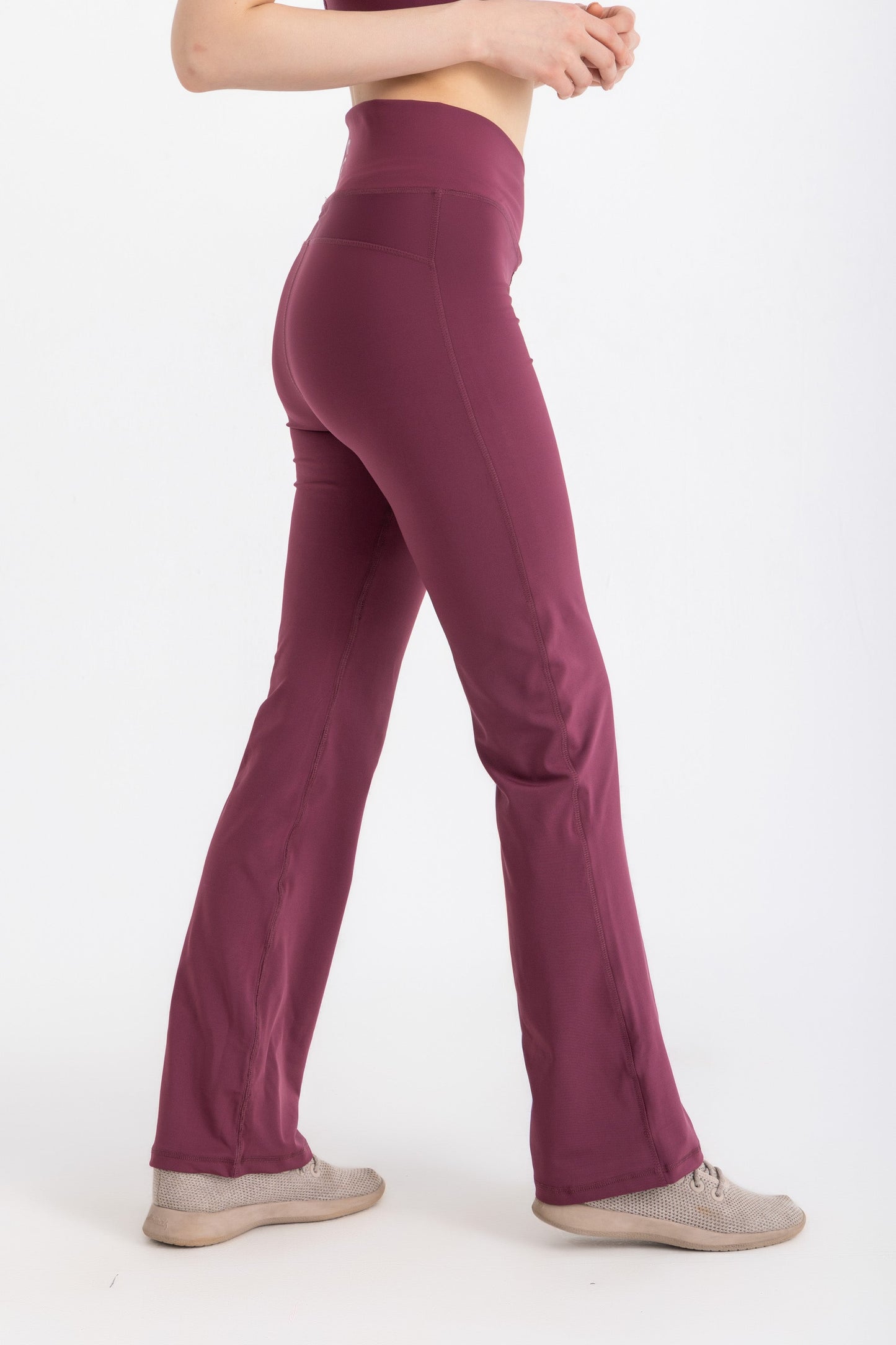 Lycra V-Flare Leggings - Purple