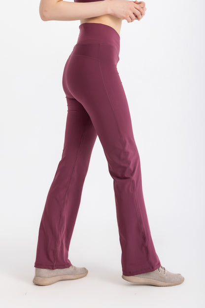 Lycra V-Flare Leggings - Purple