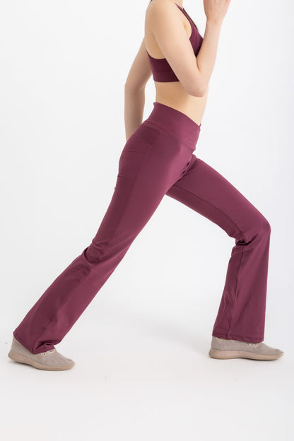 Lycra V-Flare Leggings - Purple