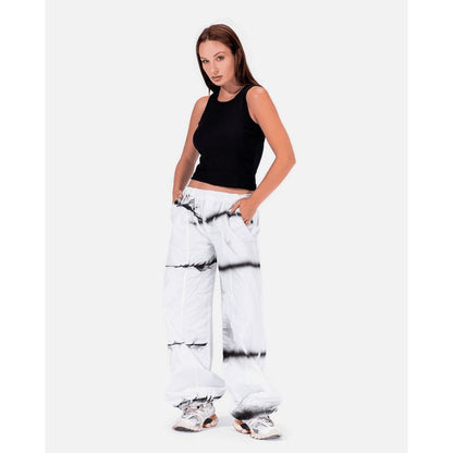 Gabardine Parachute Pants - White