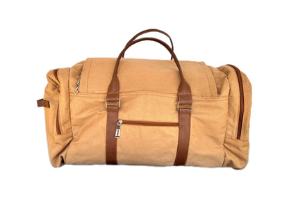 Canvas Weekender Travel Duffel - Beige