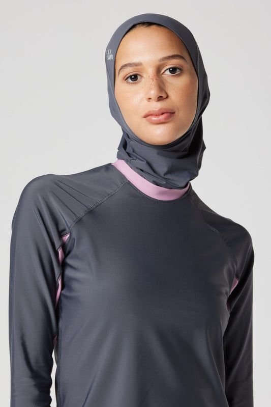 Lycra Ultra-Fit Swim Hijab - Dark Grey