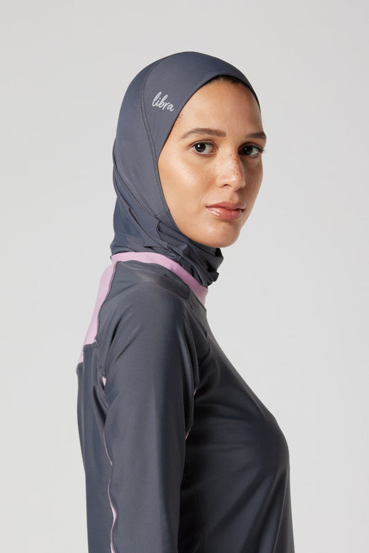 Lycra Ultra-Fit Swim Hijab - Dark Grey