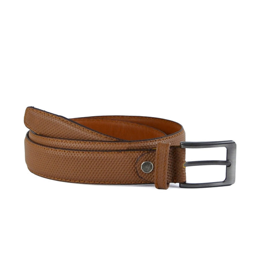 Leather Textured Belt - Light Brown