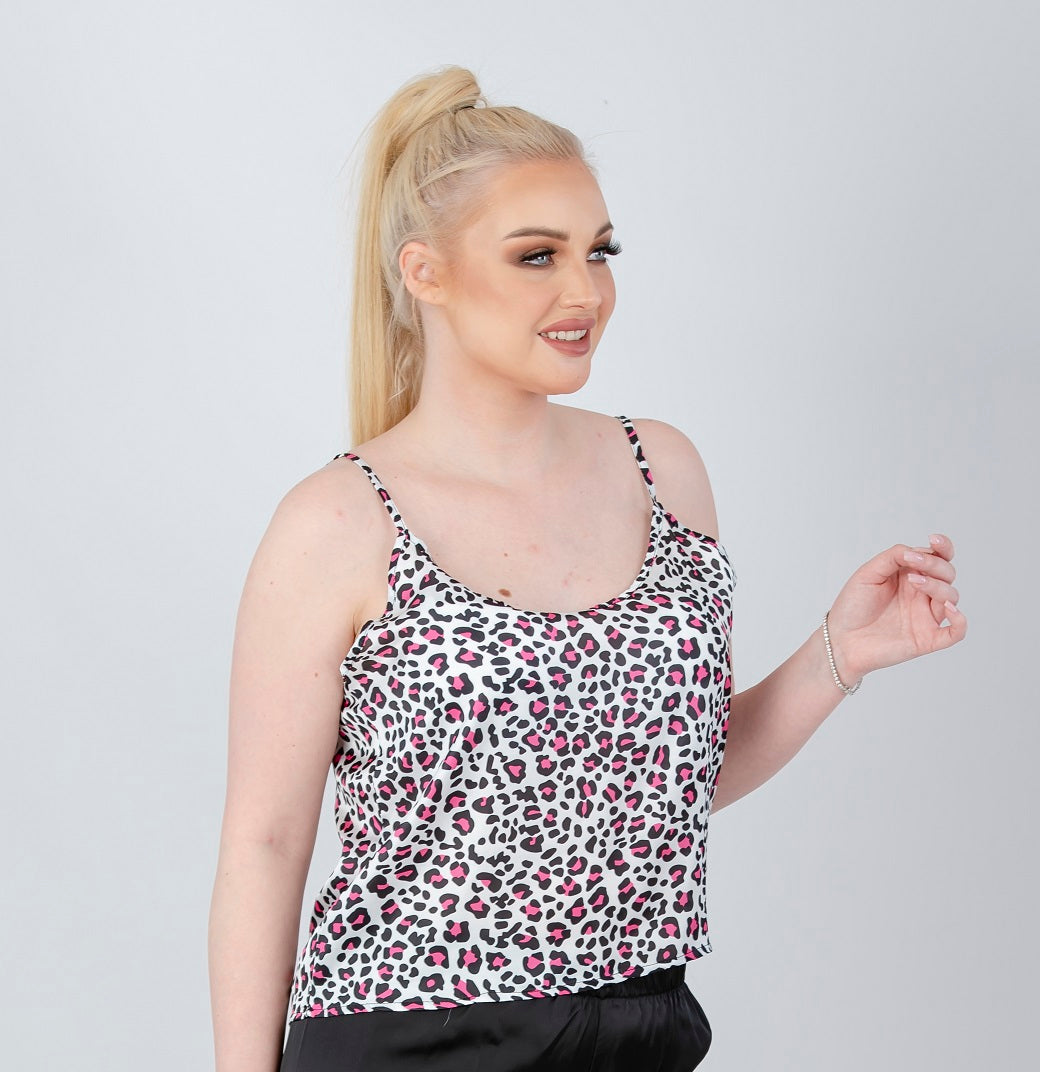 Chiffon Jaguar Camisole Top - Multicolor