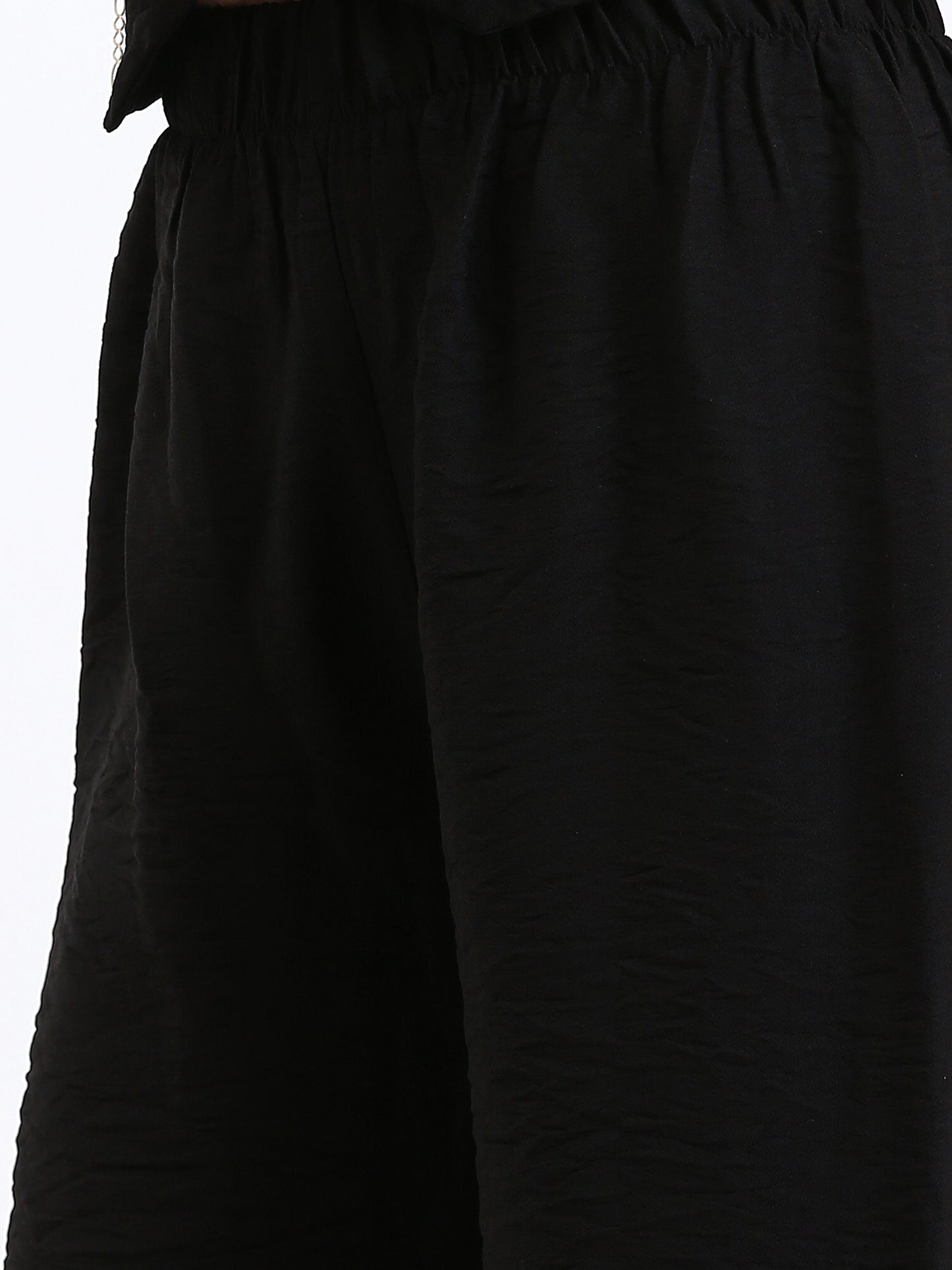 Spanish Linen Wide Leg Pants - Black