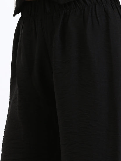 Spanish Linen Wide Leg Pants - Black