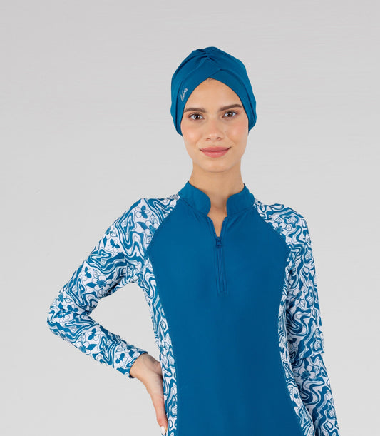 Lycra Sleek Swim Turban - Blue
