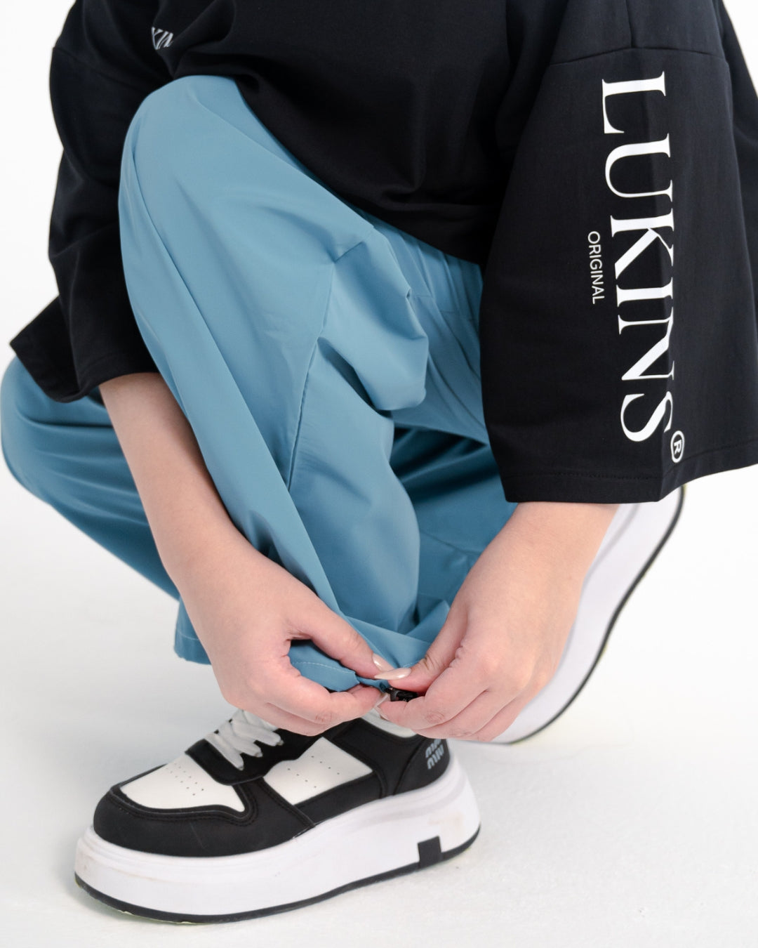 Waterproof Solid Modern Pants – Teal Blue