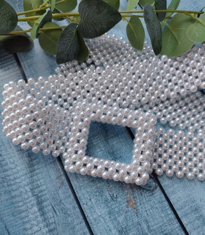 Loly CCB Beaded Pearl Belt – Off White