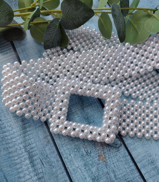 Loly CCB Beaded Pearl Belt – Off White