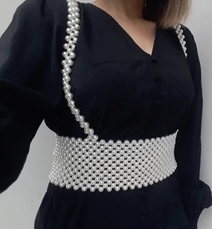 Loly CCB Beaded Pearl Top – Off White