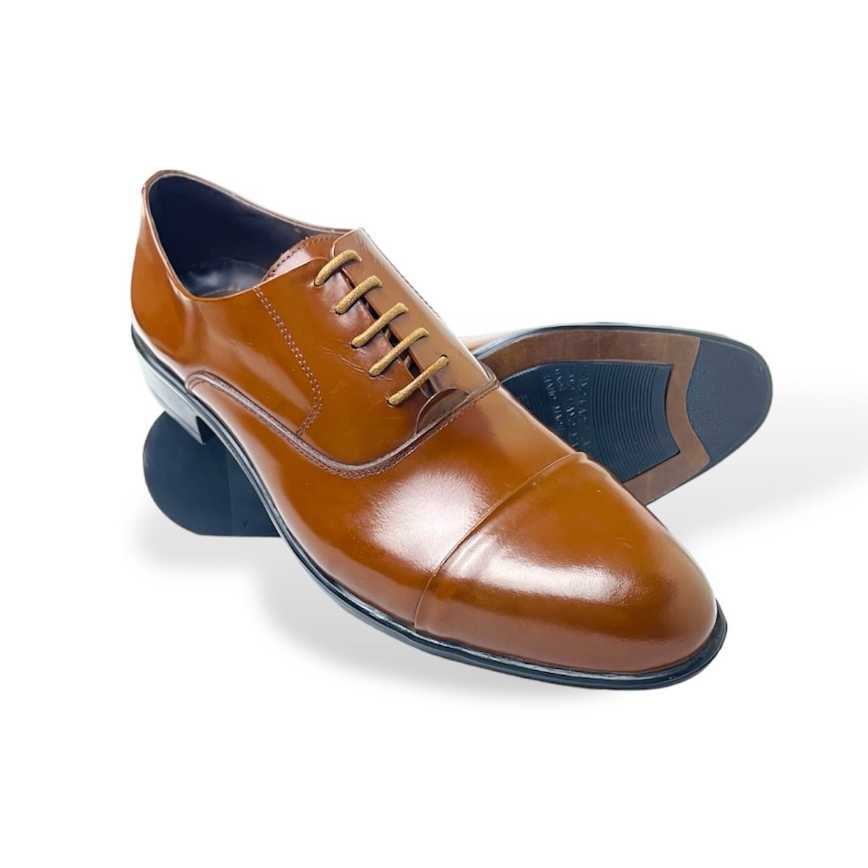 Leather Patent Oxford Shoes - Brown