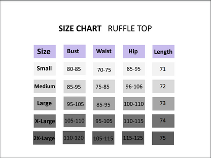 Lycra Long Sleeve Ruffle Top - Orange