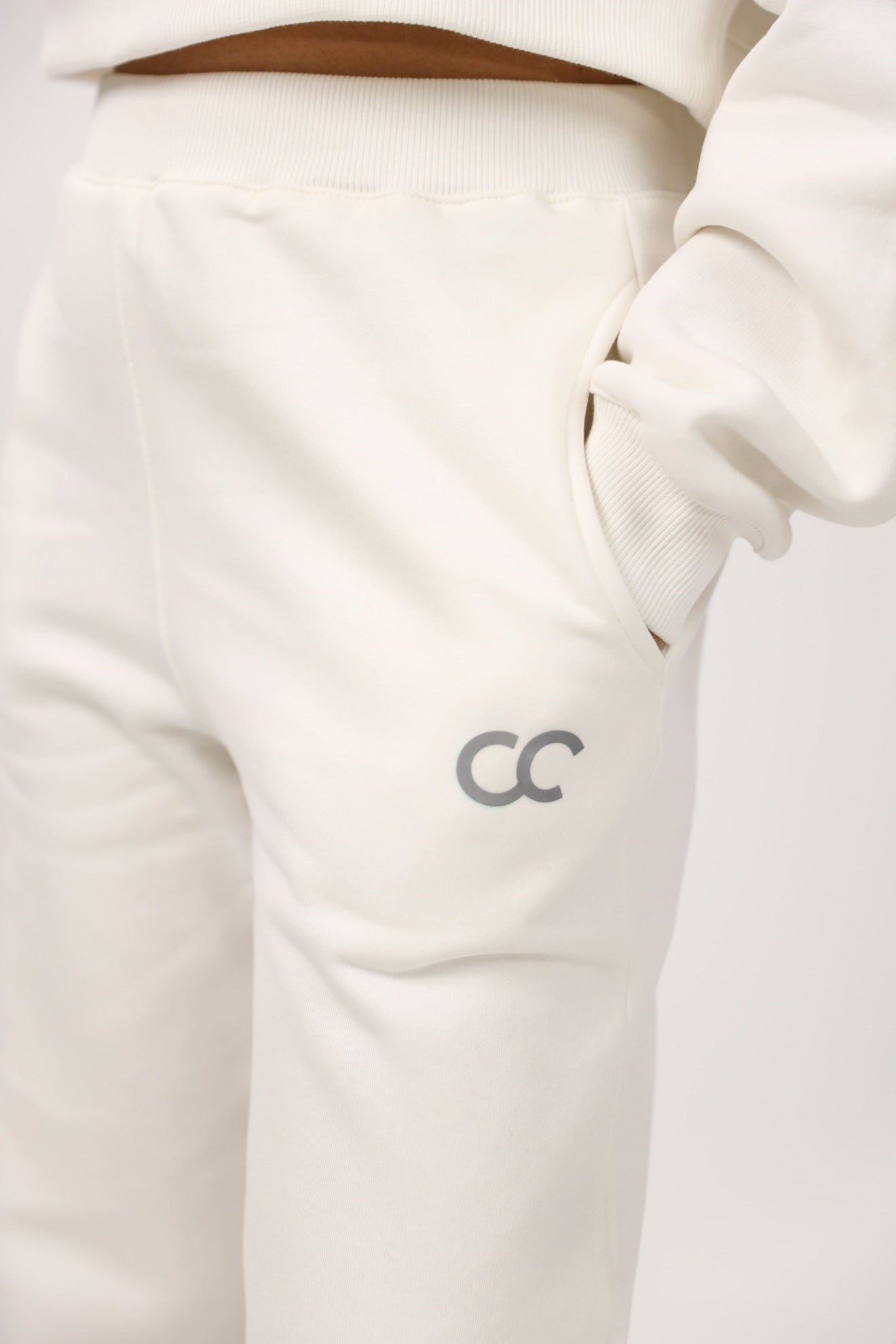 Milton Solid Sweatpants - Whie