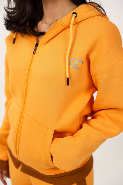 Bi-Tone Front Zipper Hoodie