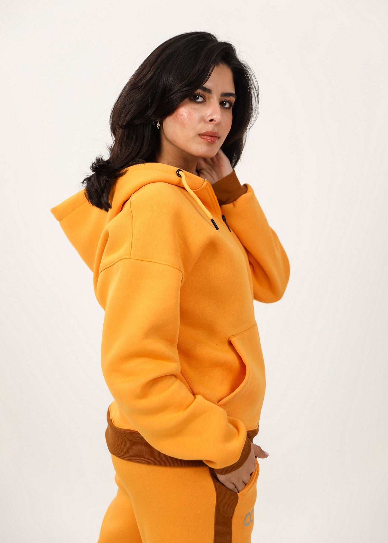 Bi-Tone Front Zipper Hoodie