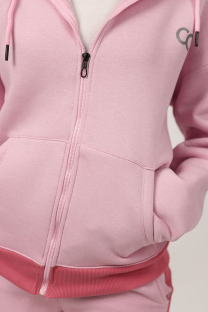 Bi-Tone Front Zipper Hoodie