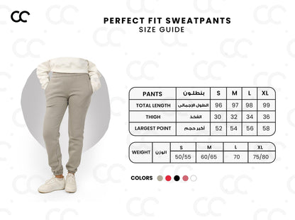 Milton Regular Fit Sweatpants – White