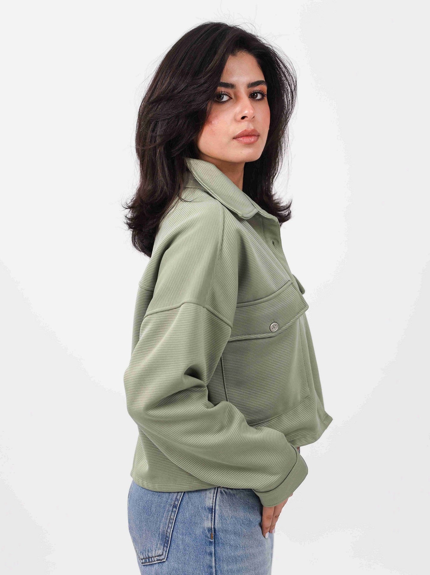 Cropped Shirt Jacket