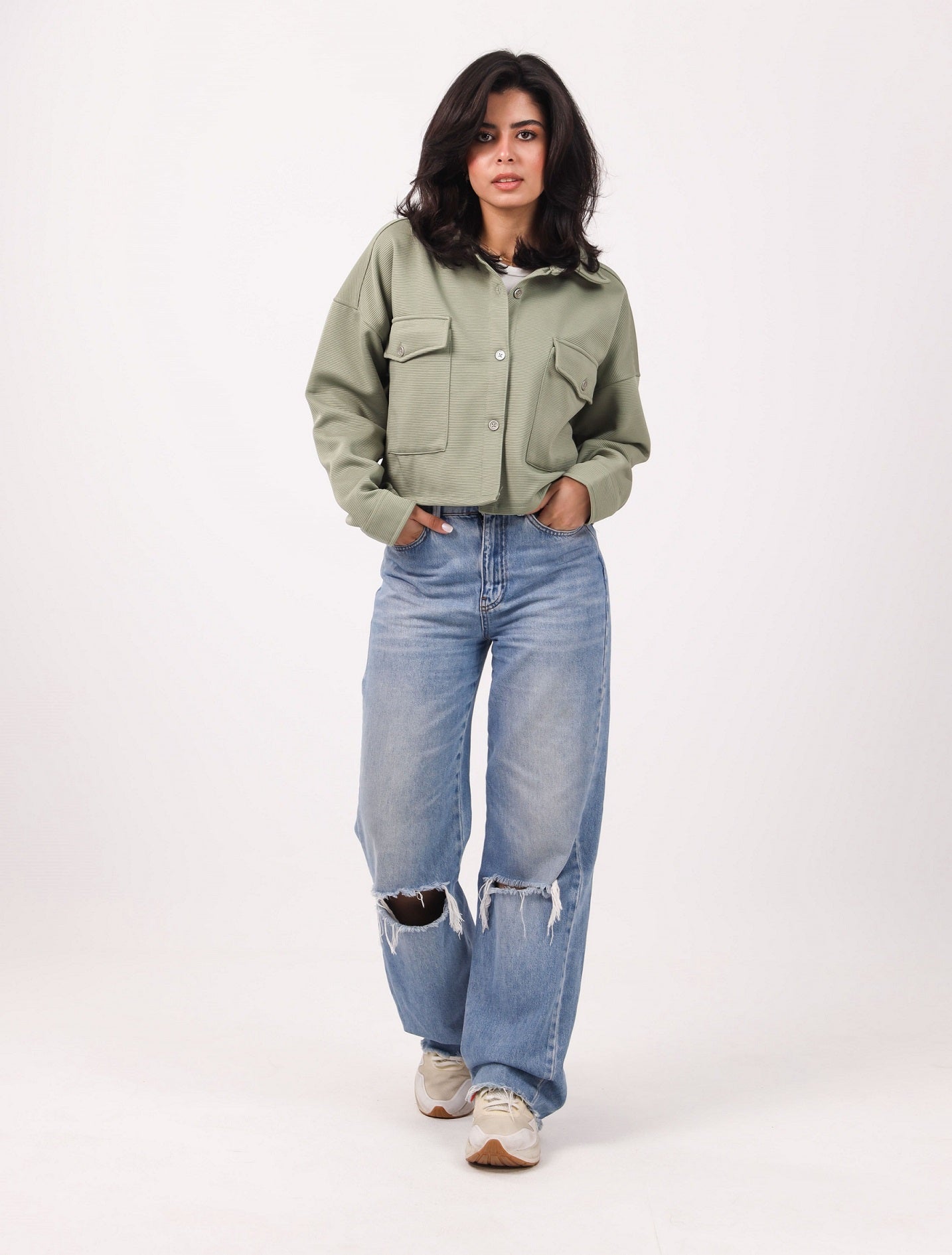 Cropped Shirt Jacket