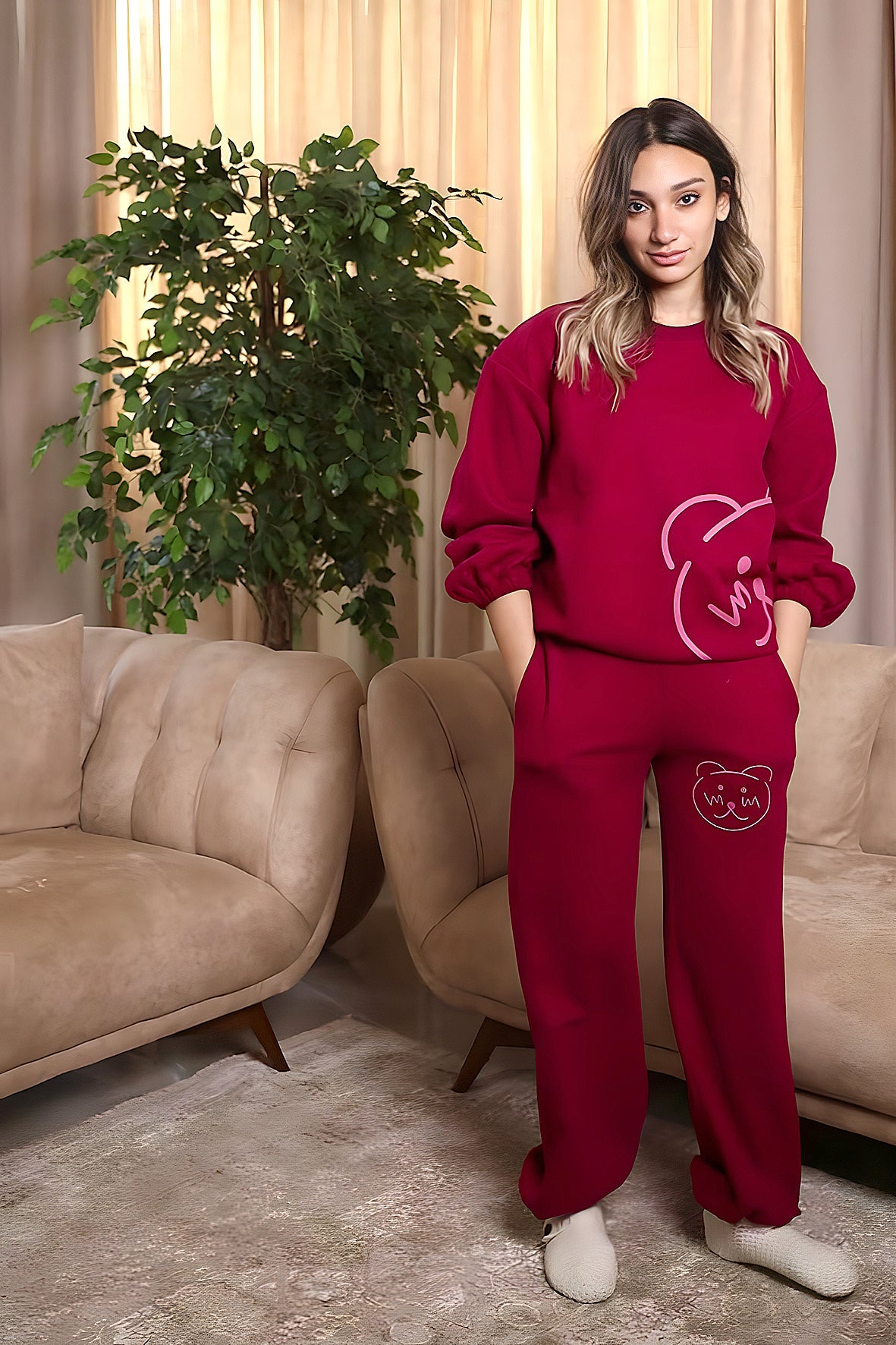 Cute Teddy Bear Printed Set