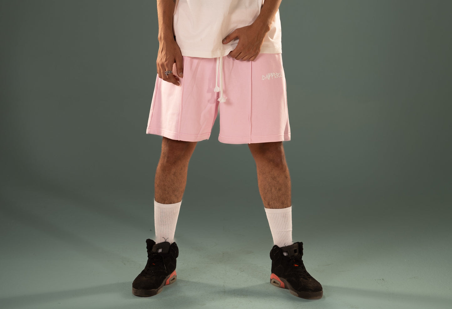 Relaxed Fit Summer Melton Shorts - Soft Pastel Pink
