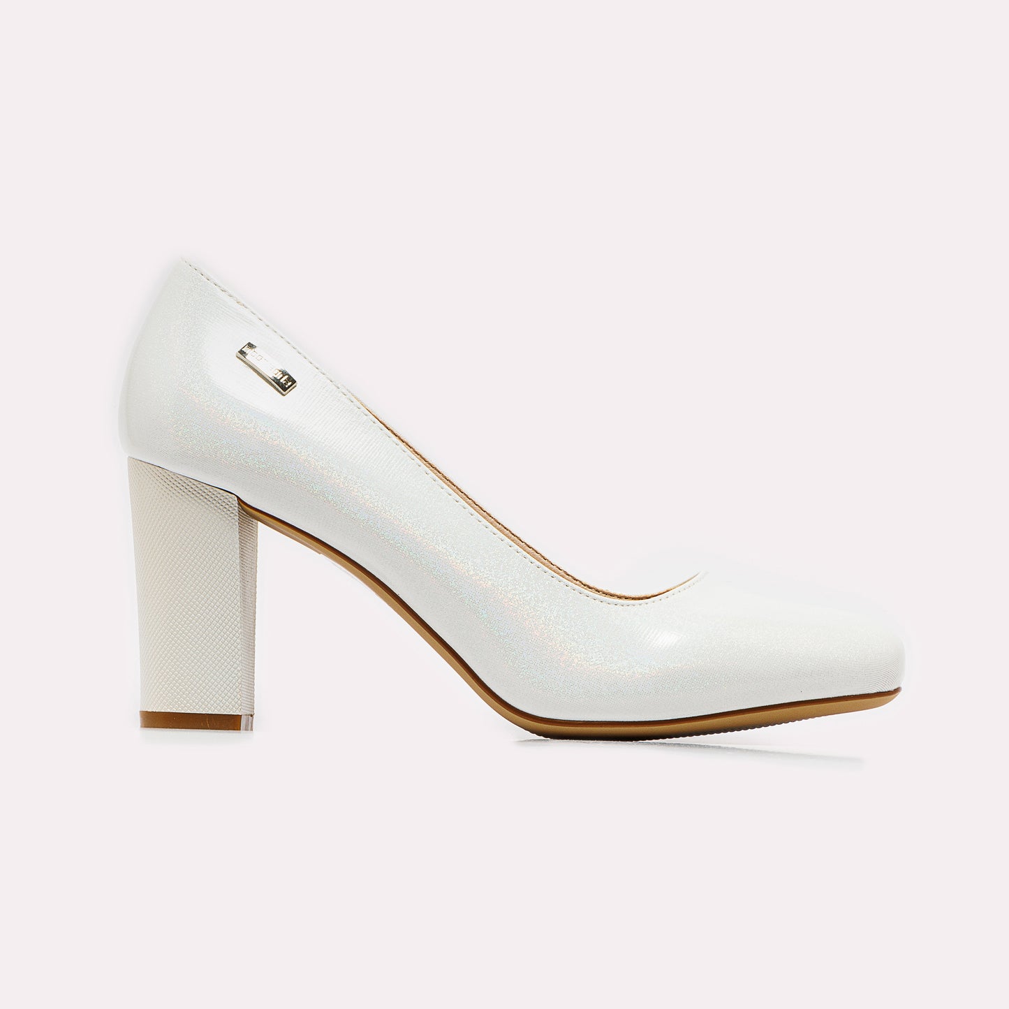 Round Toe High Heels –  White