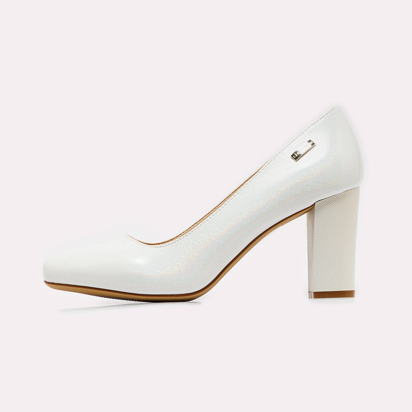 Round Toe High Heels –  White