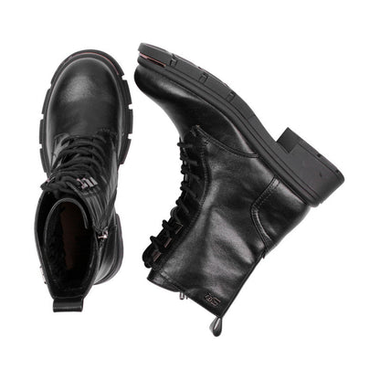 Pu Leather Solid Half Boots – Black (SR-3297)