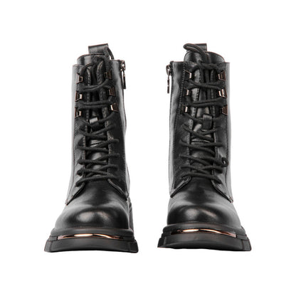 Pu Leather Solid Half Boots – Black (SR-3297)