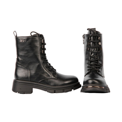Pu Leather Solid Half Boots – Black (SR-3297)