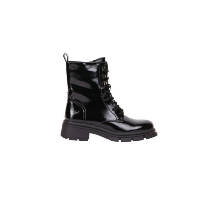 Pu Leather Patent Half Boots – Black (SR-3297)