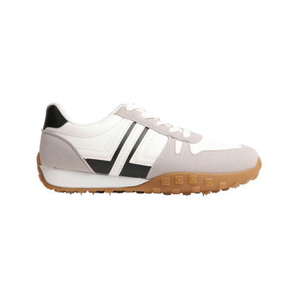 PU Leather Contrast Stripe Sneakers – White