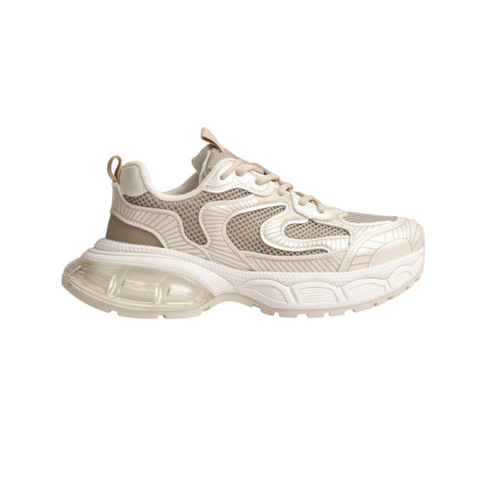 Mesh Panel Chunky Sneakers – Beige