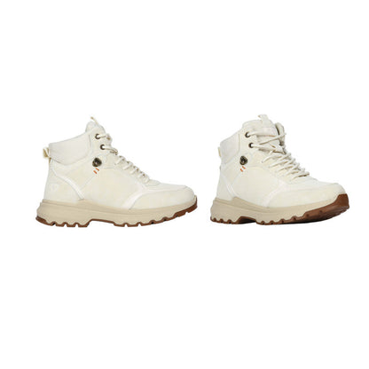 Pu Leather Lace-Up Hiking Half Boots – Beige (SR-3497)