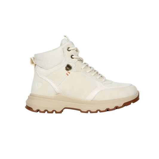 Pu Leather Lace-Up Hiking Half Boots – Beige (SR-3497)