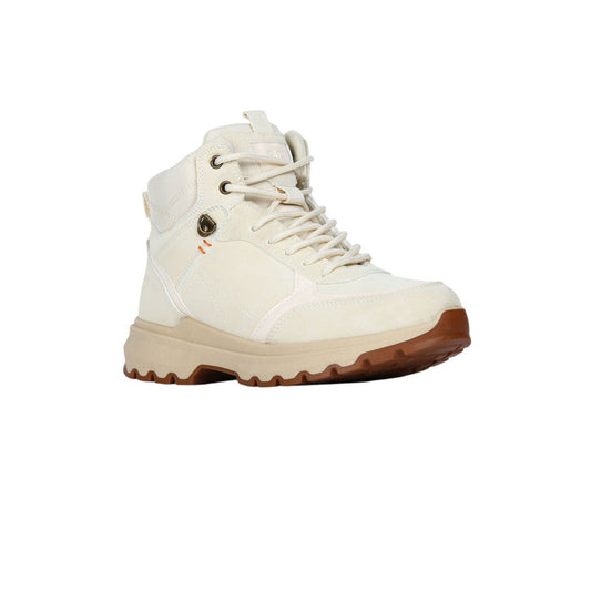 Pu Leather Lace-Up Hiking Half Boots – Beige (SR-3497)