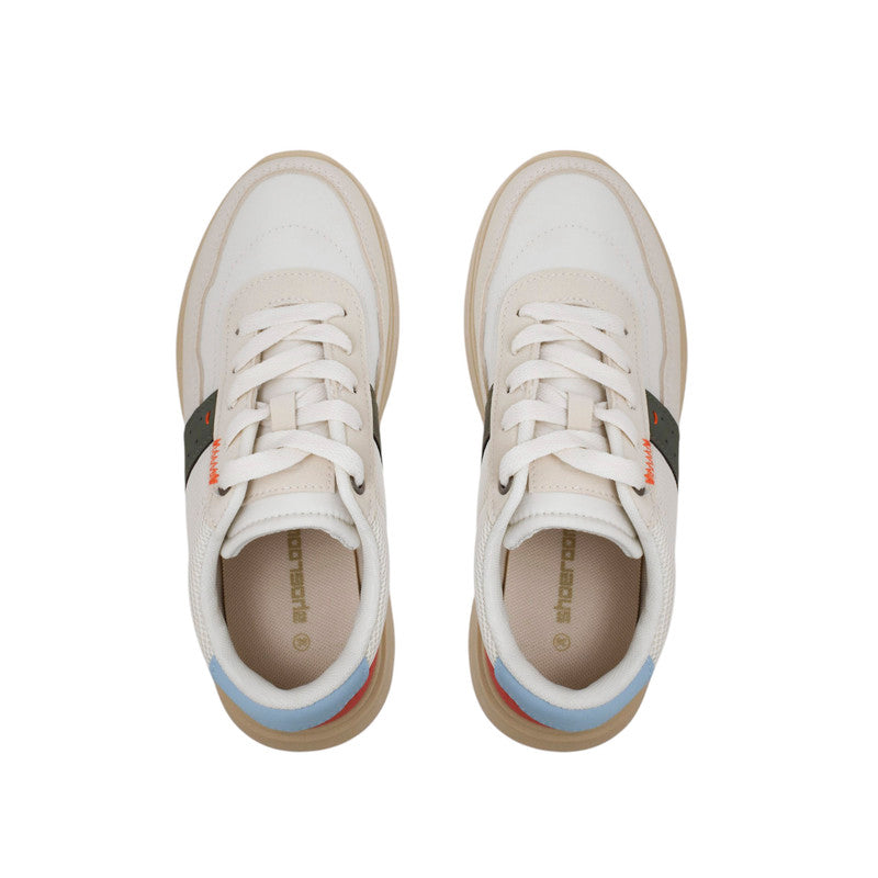 Mesh & PU Leather Colorblock Sneakers – Multicolor