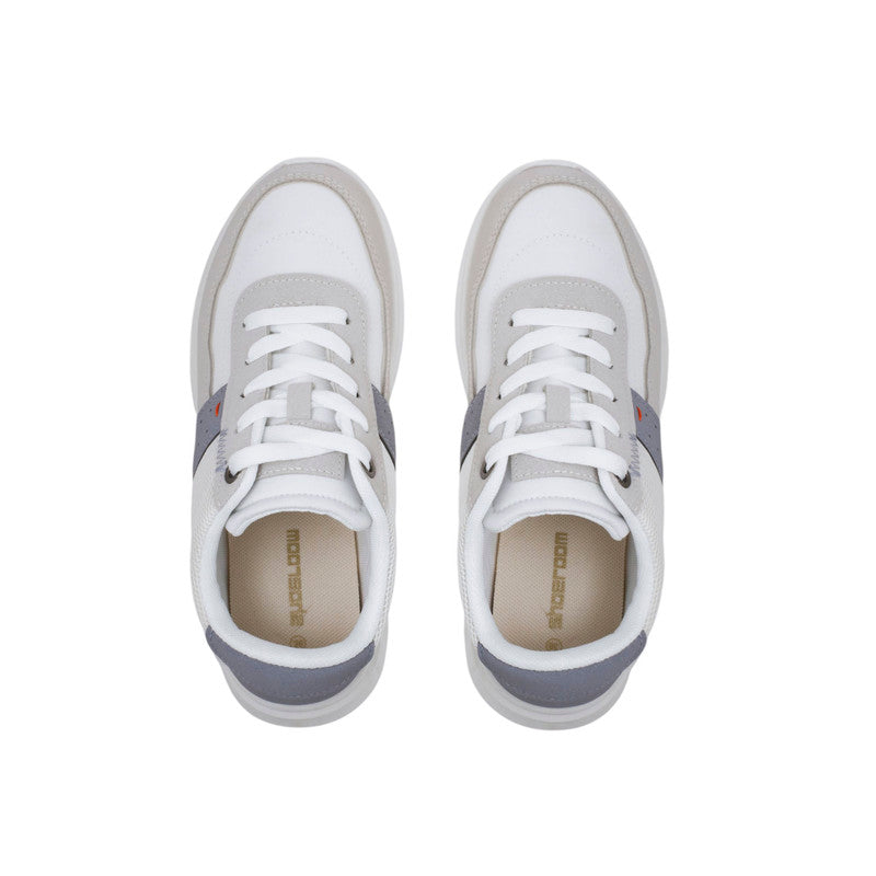 Mesh & PU Leather Colorblock Sneakers – Multicolor