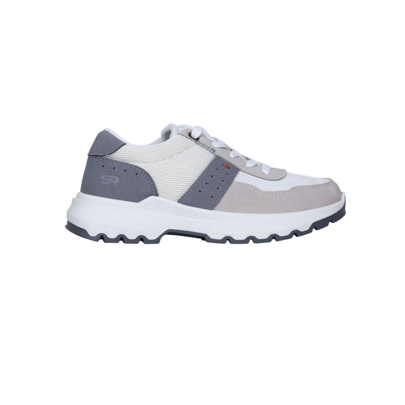 Mesh & PU Leather Colorblock Sneakers – Multicolor