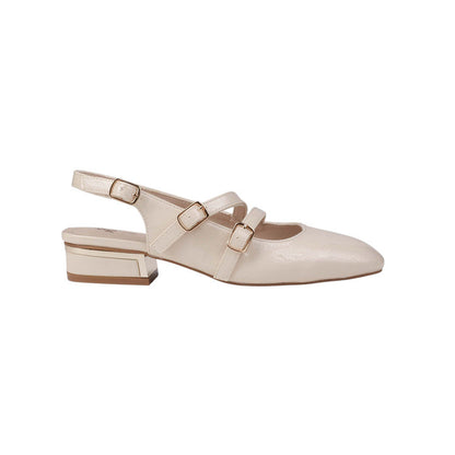 Pu Leather Patent Decollete – Beige (SR-3525)
