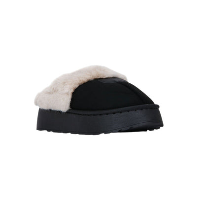 Faux Suede Fur-Lined Ugg Slippers – Black (SR-3527)