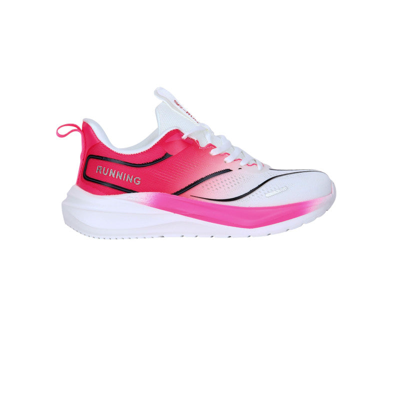 PU Leather Gradient Running Sneakers - Fuchsia