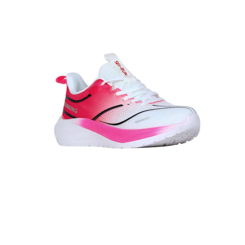 PU Leather Gradient Running Sneakers - Fuchsia
