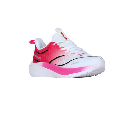 PU Leather Gradient Running Sneakers - Fuchsia