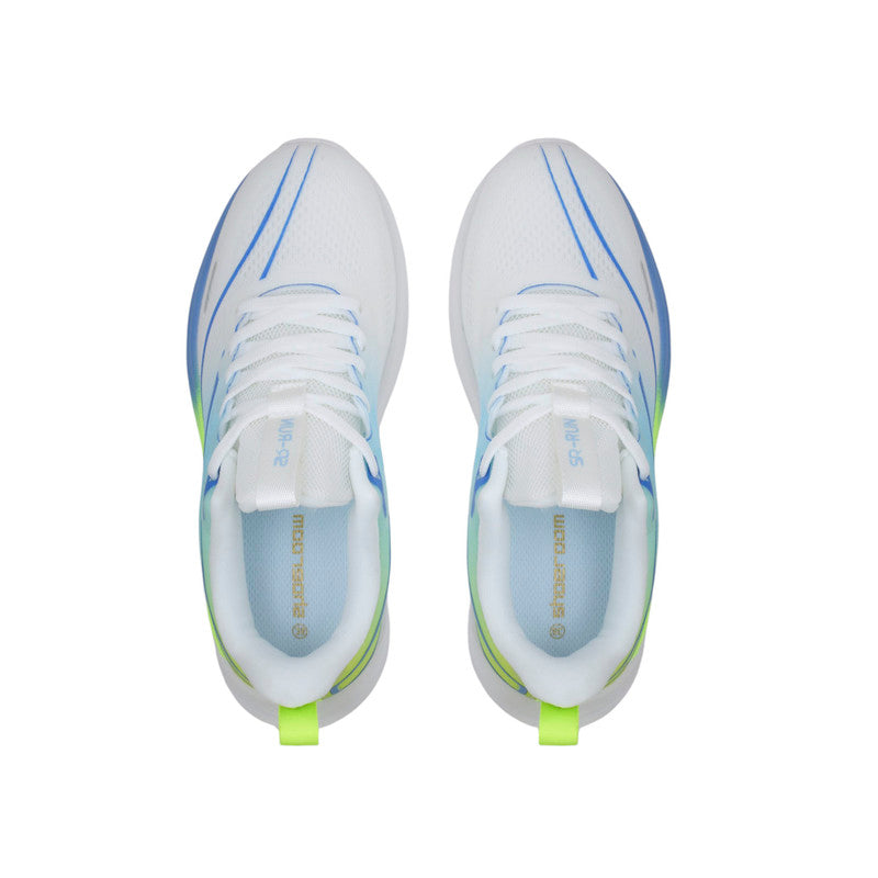 PU Leather Gradient Running Sneakers - Green