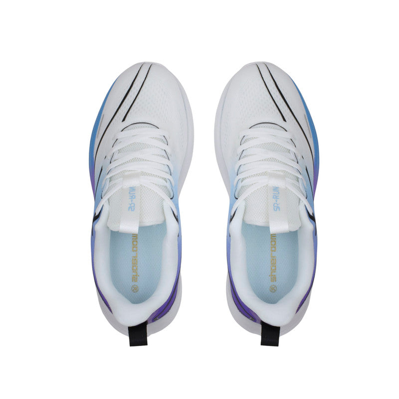 PU Leather Gradient Running Sneakers - Purple