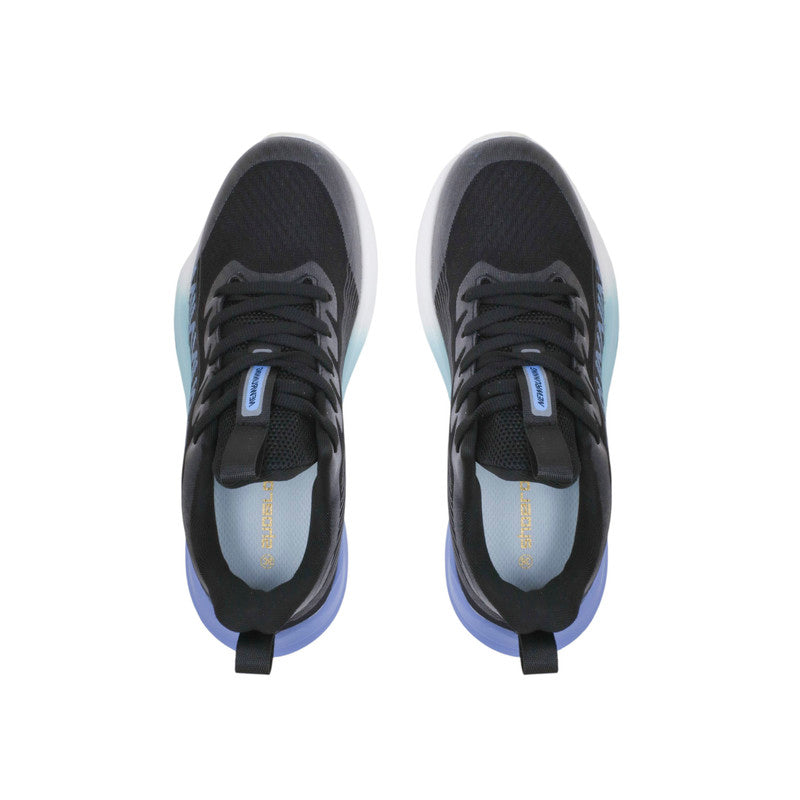 PU Leather Gradient Running Sneakers - Black