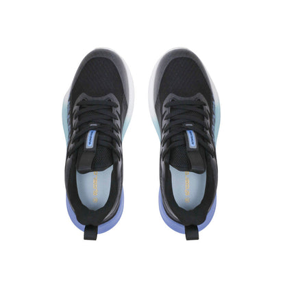 PU Leather Gradient Running Sneakers - Black